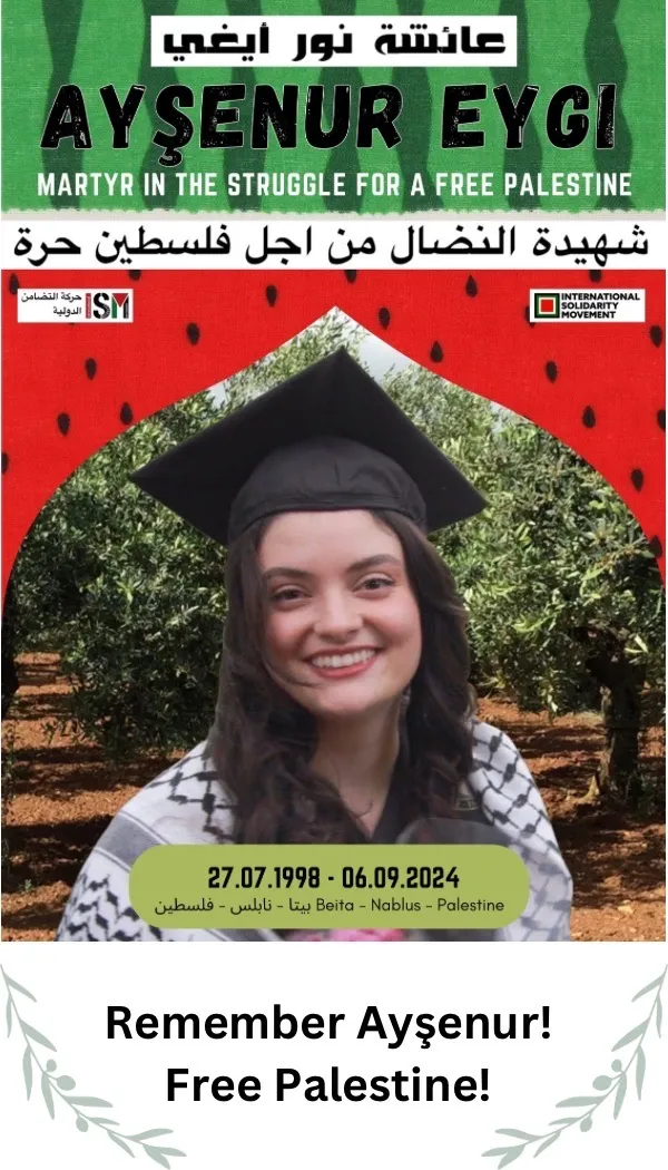 A popular poster memorializing Ayşenur as a martyr 